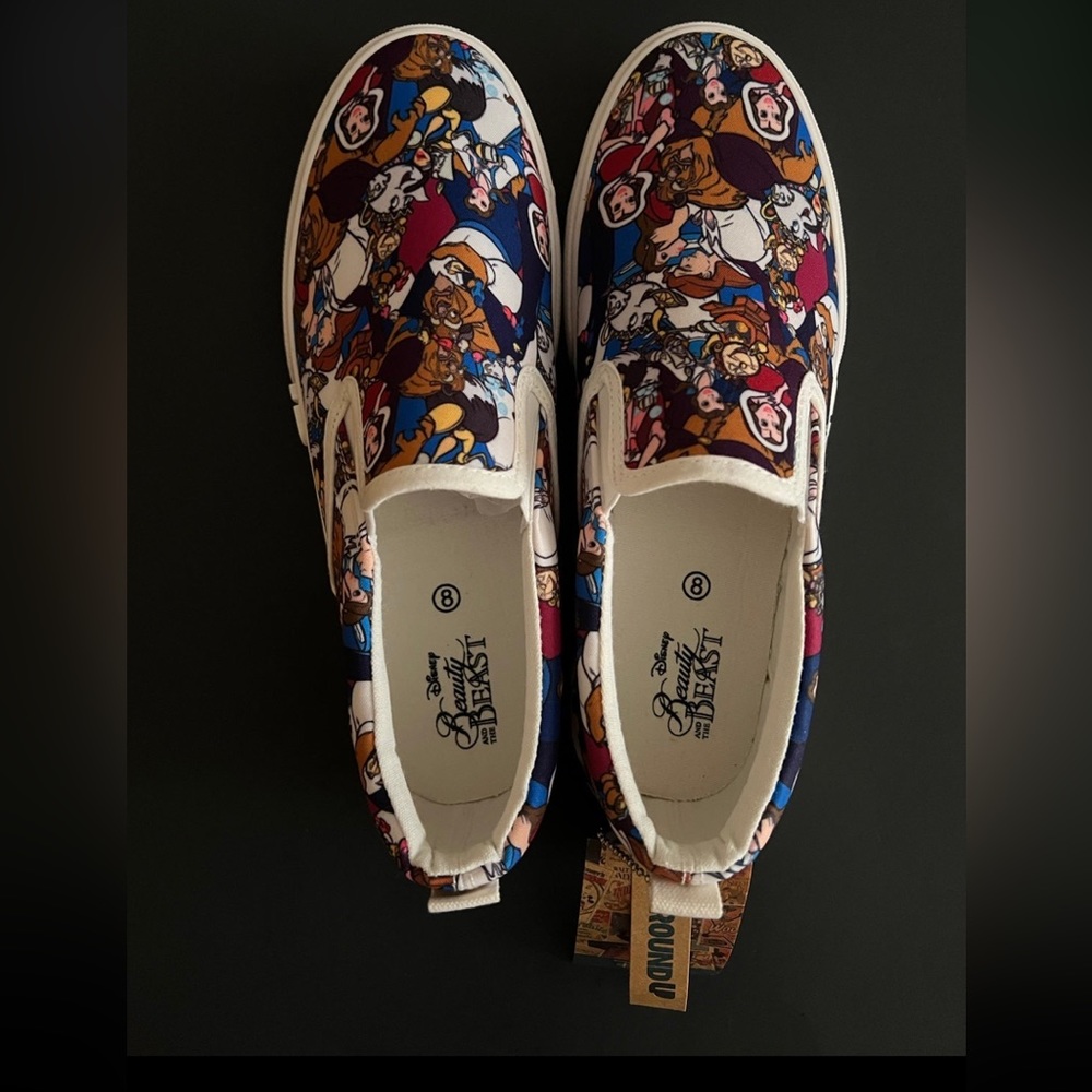 Beauty & The Beast Slip on Shoes size 8/8 in half